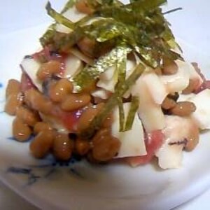納豆の食べ方-梅＆山芋♪